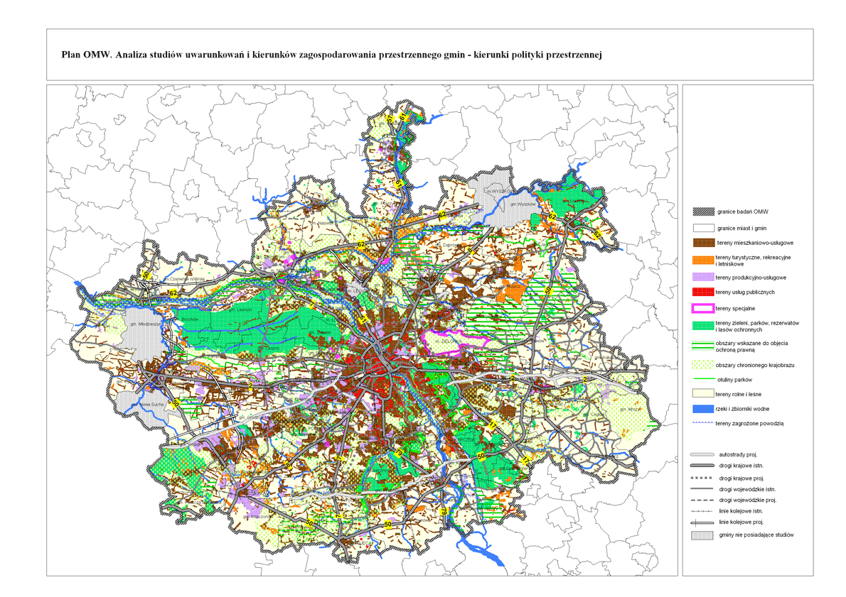 Analiza ustaleń studiów uwarunkowań i kierunków zagospodarowania przestrzennego gmin w obszarze metropolitalnym Warszawy